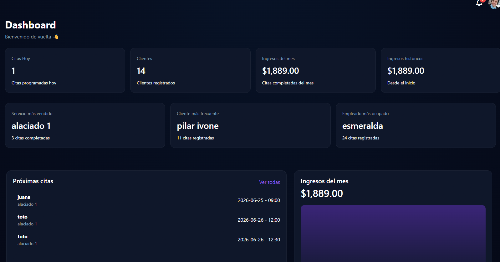 Dashboard PrimeFlowBook